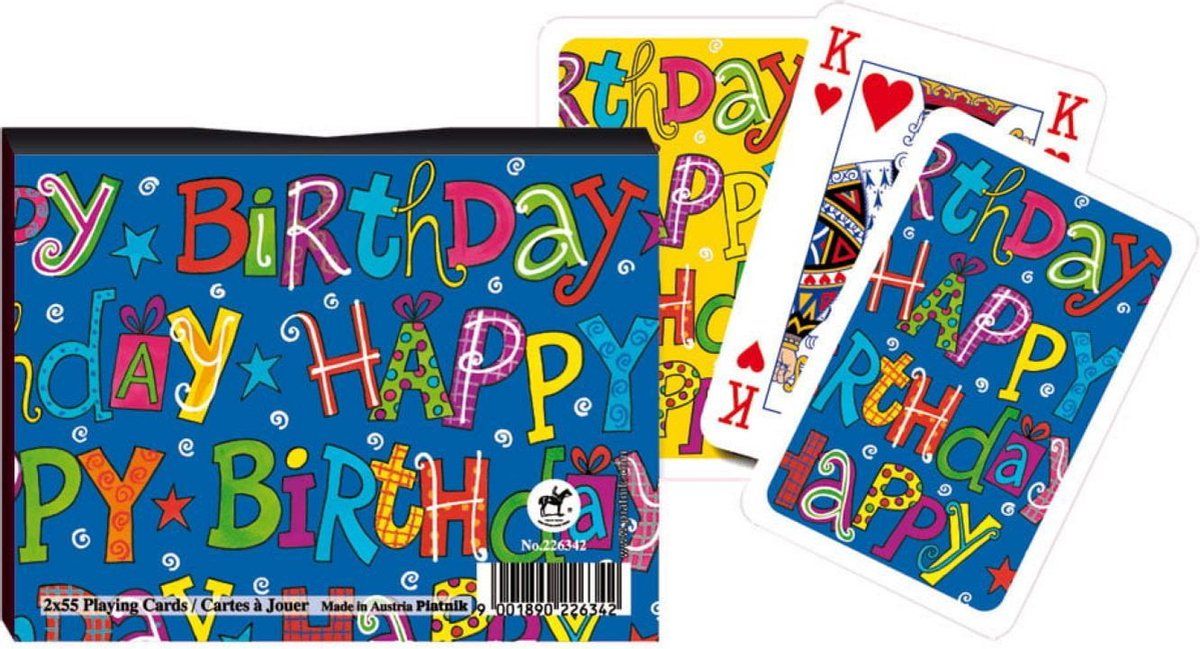 Piatnik Speelkaarten - Happy birthday - In geschenkdoosje