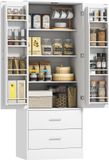 Homcom Meuble de cuisine - Panneau de particules, MDF - 60L x 40l x 159H cm - Blanc