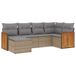VidaXL 7-delige Loungeset met kussens, poly rotan, beige