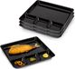 PlasticForte Vakjesborden - 6x stuks - zwart - gourmetbord - 4-vaks - kunststof - 26 x 24 cm - fonduebord