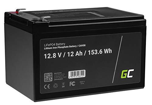 GREEN CELL Green Cell® LiFePO4 accu | 12Ah 12.8V 153.6Wh | Lithium-ijzerfosfaat batterij Fotovoltaïsche Installatie Voedingsaccu BMS voor Camper Caravan Boot Zonne-energie Golf Trolley Boordbatterij UPS Quad ATV