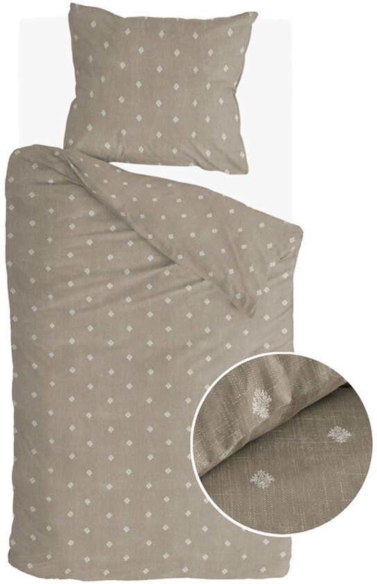 Walra Dekbedovertrek Remade Rustic GraCe - 140x220 cm - 100% Katoen - Taupe