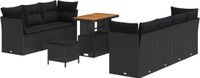 vidaXL Tuinbank - Set - 10 stuks - Zwart - Polywood