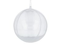 Transparante kunststof bol voor het ophangen van 2 delen met een diameter van 5 cm.