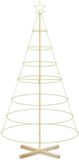 vidaXL Sapin de Noël conique KUOPIO 180 cm Acier Or