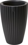 Form Plastic Plantenpot/bloempot Mika - kunststof - zwart - D30 x H48 cm - met binnenpot - rond