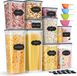Unyqoos® Set de 10 pots de conservation, hermétiques et sans BPA pour la cuisine – 2x 0,43 litre, 2x 0,9 litre, 4x 1,2 litre, 2x 2 litre, incluant 20 étiquettes et 4 cuillères doseuses, lavables au lave-vaisselle