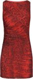 Faina Leo E-Commerce Ltd. faina Dress red black Gebloemd Mouwloos Kort Polyester Elastaan Mesh Jurk Vrouwen XL