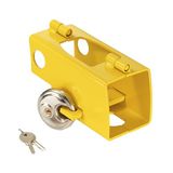 Mottez MOTTEZ LBXA069F Kopslot voor trekhaak, A069F, diefstalbeveiliging voor aanhanger, geel, 20 cm