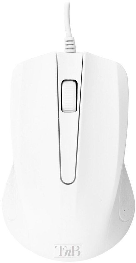 T'nB MSHARKWH Muis Universeel Ambidextrous USB Type-A Optisch 1000 DPI Wit