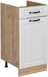Vicco Keukenonderkast R-Line, Wit landelijk/Goudkleurig Eiken, 40 cm zonder werkblad