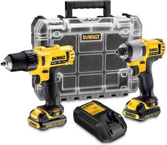 DeWalt DCK211D2T-QW Combiset - Schroef-/Boormachine + Slagschroevendraaier - 10.8V - 2.0Ah - In TSTAK koffer