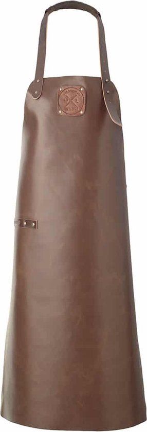 WITLOFT Leren Schort Classic Collection - Donkerbruin - One Size - Verstelbaar