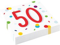 Amscan Servetten 50 Jaar Confetti 33 X 33 Cm 20 Stuks