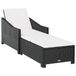 VidaXL Ligbed met crèmewit kussen poly rattan zwart