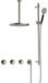Hotbath Cobber - CB7067 - Inbouw Regendoucheset - Geborsteld Nikkel - 2 Stopkranen - Thermostatisch - Plafondbuis 30 cm - Hoofddouche 200 mm - Ronde Handdouche 3 Standen - Glijstang 900 mm - Waterbesparend