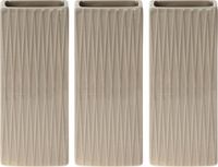 Excellent Houseware Waterverdamper radiator - 3x - beige - met relief - kunststeen - 18 cm - luchtbevochtiger