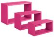 Homemania Trittico wandrek voor woonkamer, slaapkamer, kantoor, MDF, Fuxia 45 x 27 x 15,5/40 x 22 x 15,5/35 x 17 x 15,5 cm