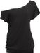 Papillon Sport T-shirt Off Shoulder Dames - Zwart - Maat XL