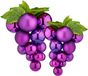Arte r Artesania Cerd Druiventros namaakfruit/nepfruit - 20 en 24 cm - paars - 2x stuks - kunststof