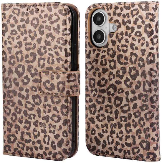 imoshion Hoesje - Geschikt voor Apple iPhone 16 - Design Bookcase smartphone - Leopard Mood