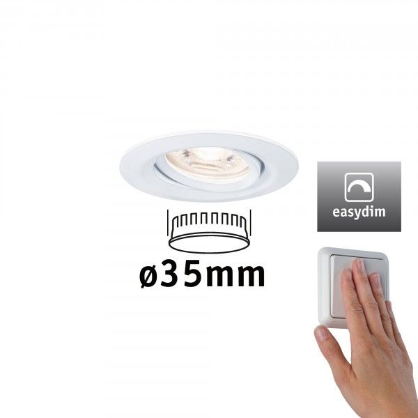Paulmann Nova Mini Plus LED-inbouwlamp - Wit mat - 2700K - 4,2W - 300lm - Enkele lamp