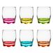 Glasmark Drinkglazen Tumblers - glas - gekleurde basis - 6x stuks - 250 ml - waterglazen