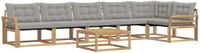 vidaXL - Hoek loungeset - 7-delig - Wit en lichtgrijs - Acacia hout