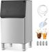 VEVOR Bac de stockage pour machines à glace commerciales, capacité 136 kg, acier inoxydable, argent