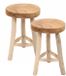 Van der Leeden Houten krukje - Set van 2 - D30 x H45 cm - Naturel - Teakhout