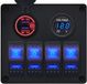 ProRide Schakelpaneel 12V voor Auto/Boot - USB Lader 2 Poorten met Voltmeter - QC3.0 - PUSB1QC-R - 4 Schakelaars