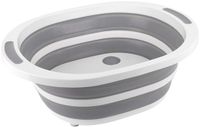 Brunner 3-in-1 Opvouwbare Camping Waskom - Grijs/Wit - Snijplank, Afgietbak & Afwasteil - 40 x 31.8 cm - Ruimtebesparend - Lichtgewicht - BPA-vrij