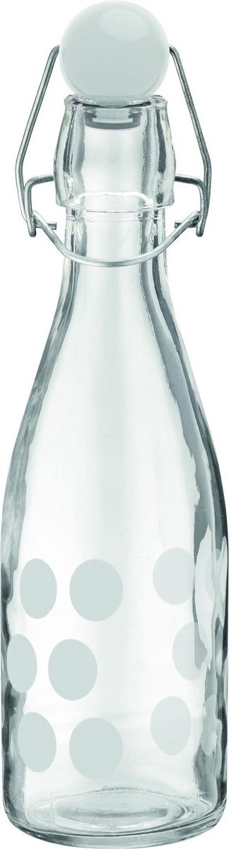 Zak!Designs Dot Dot Waterfles - Glas - 0,25 l - Wit