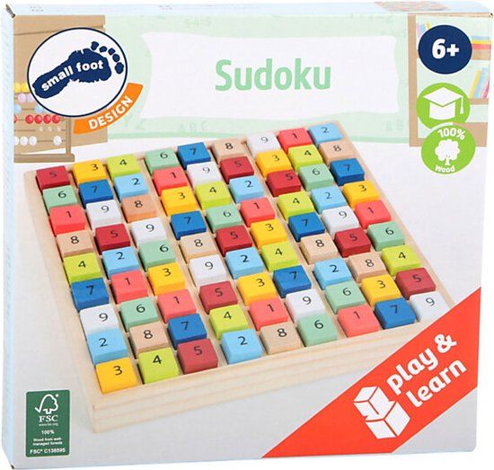 Small Foot Houten Sudoku Spel Kleur - 82dlg. - Vanaf 6 Jaar