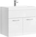 Badplaats Montreal 60 x 35 cm – Blanc brillant – Lavabo avec meuble bas