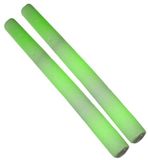 Merkloos 2x Partystaaf met groen LED licht 48 cm