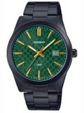 Casio MTP-VD03B-3A Herenhorloge - Roestvrij Staal - Groene Wijzerplaat