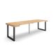 Skraut Home Uittrekbare consoletafel, eettafel, inklapbaar, 260, voor 12 personen, massief hout, moderne stijl, eiken