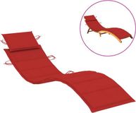 vidaXL Ligbedkussen 186x58x4 cm Oxford stof Rood