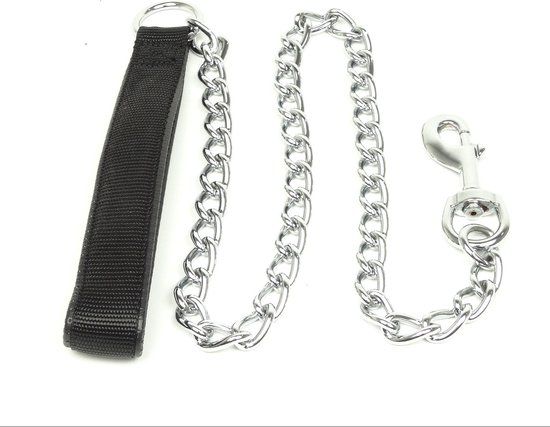 Kerbl Hondenriem metaal 1 meter - Zwart - Nylon - One size