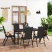 The Living Store Tuinmeubelset - Tuinstoel en Tafel - 150 x 90 x 74 cm - Zwart - Rotan - 4 zitplekken