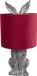 Clayre & Eef Tafellamp Konijn Ø 20x43 cm Bruin Rood Polyresin