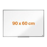 Nobo Basic whiteboard, magnetisch, droog afwasbaar, memobord en magnetische tekenborden, zilveren aluminium frame, 900 x 600 mm