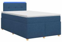 vidaXL Boxspringbed met matras en hoofdeinde, blauw, 120 x 190 cm, stof