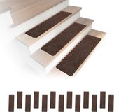 Relaxdays Trapmatten - 16 stuks - 65x20 cm - bruin