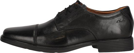 CLARKS Tilden Cap Heren Oxford Derby, Zwart Leer, Maat 48
