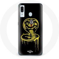Cobra Kai Samsung Galaxy A20e Hoesje Zwarte Achtergrond Poster Serie Maniacase