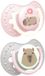Difrax LOVI Fopspeen Dynamisch - Classy - 0 tot 6 Maanden - Capibara - Roze & Grijs - 2 Stuks