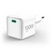 Hama 00201942 Chargeur rapide, GaN, USB-C, Super-Mini-Chargeur, PD, 100 W, Blanc