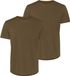 Sloggi Tanktop T-shirt Mannen M Katoen Elastaan Effen Ronde hals Korte mouw Olijfgroen 2-pack